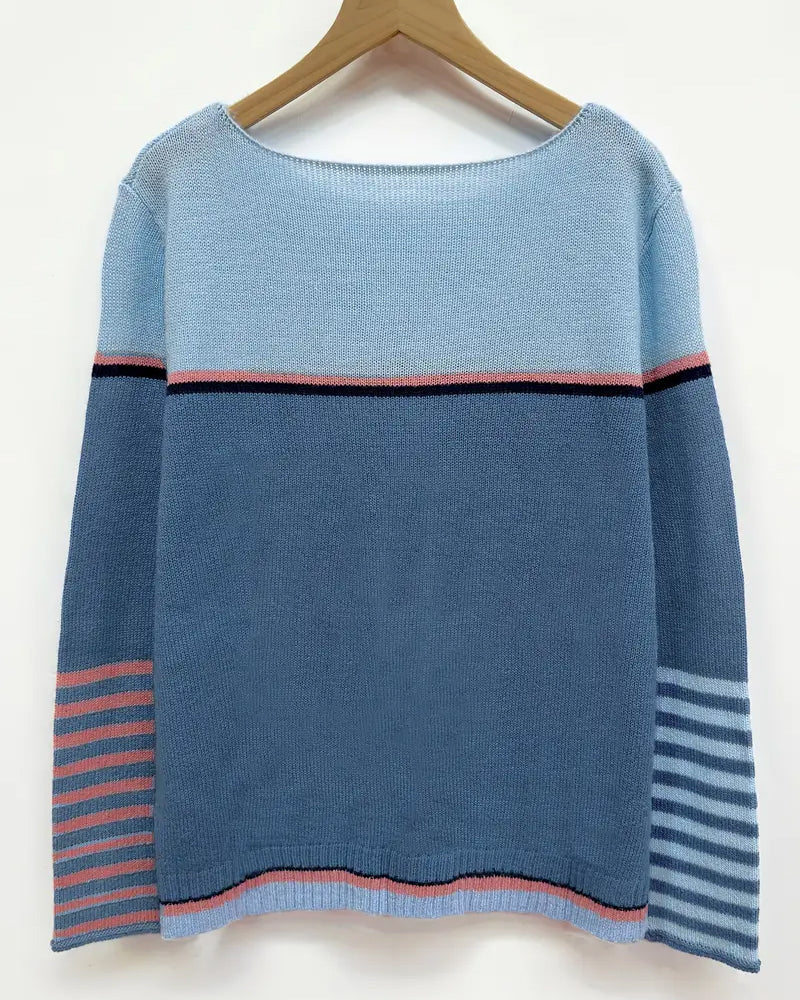 Casual Color Block Striped Sweater