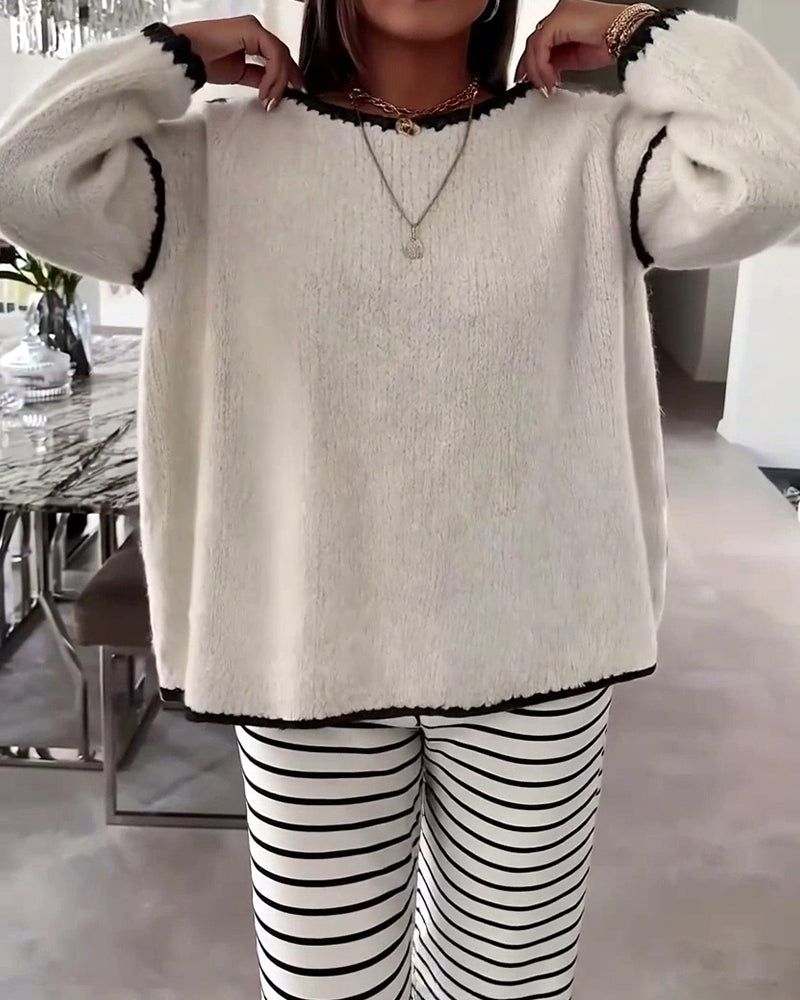 Casual Loose Crew Neck Pullover
