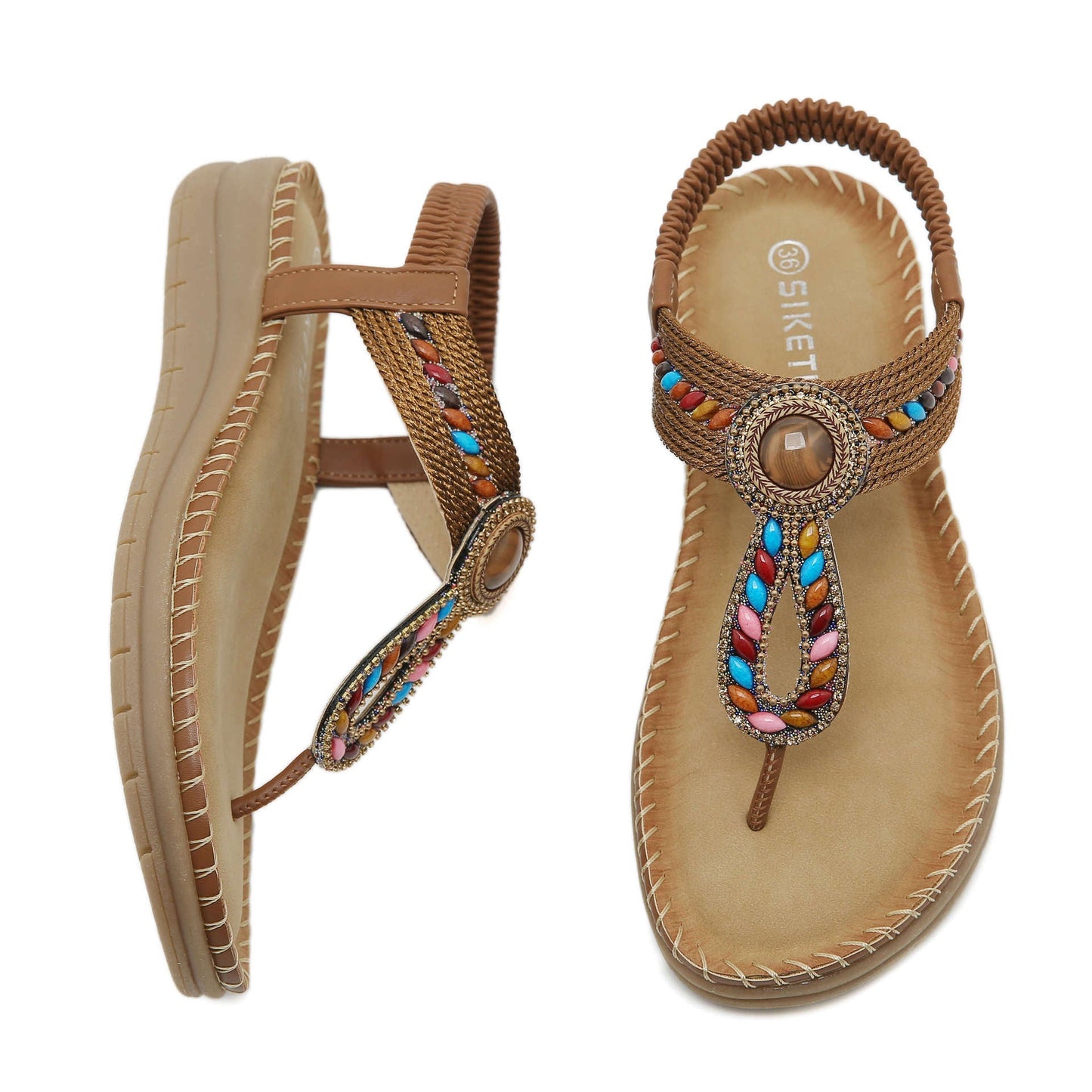 Bohemian Crystal Flip Flop Sandals
