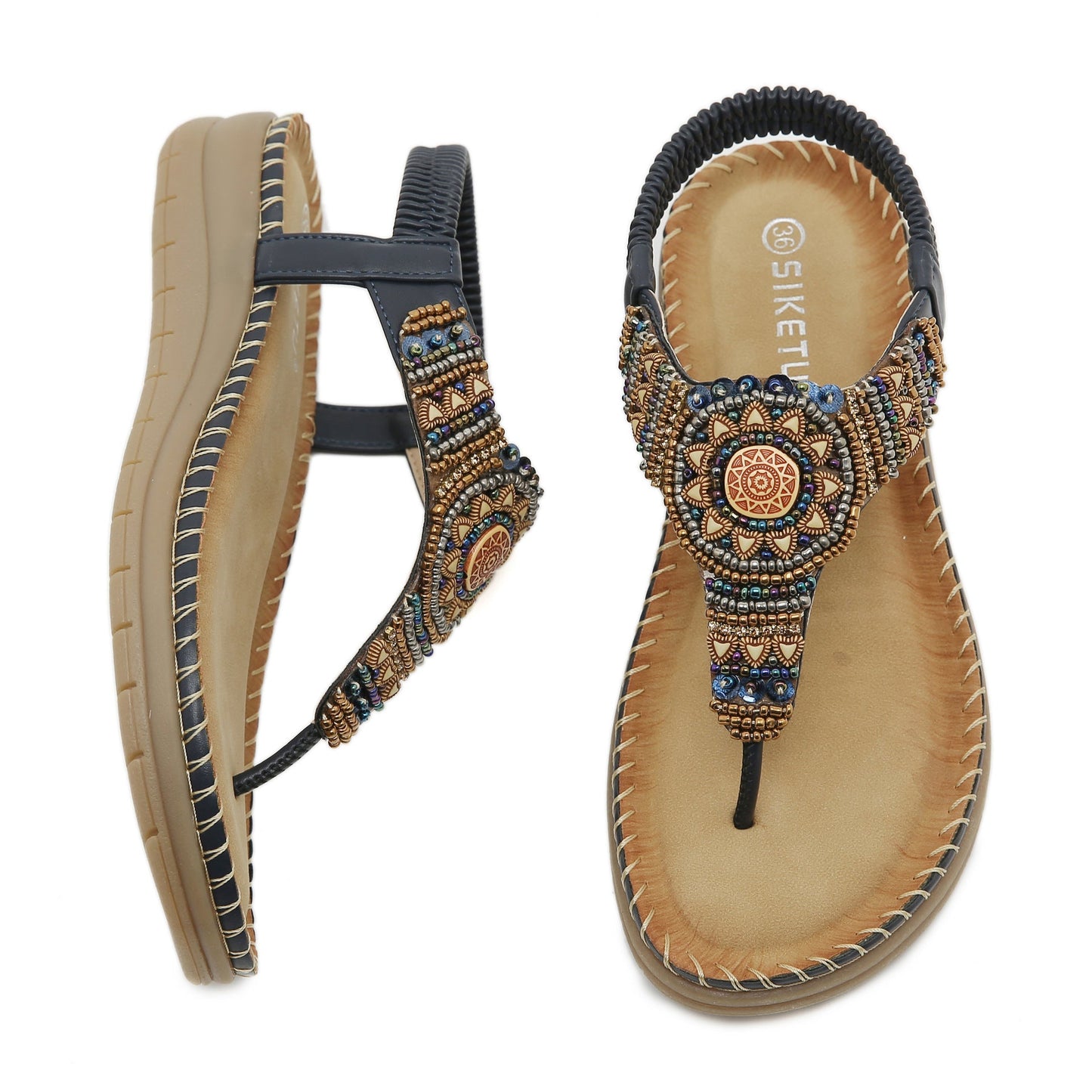 Bohemian-style Comfort Beaded Beach Sandals