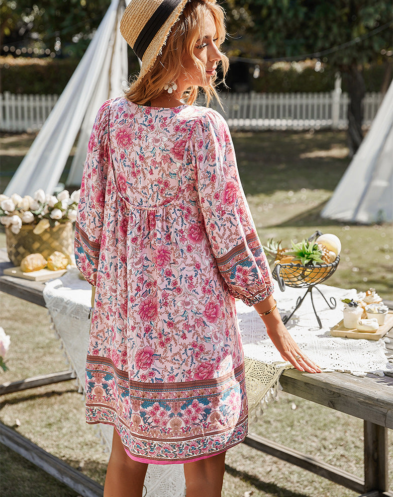 Print Mini Gypsy Dress