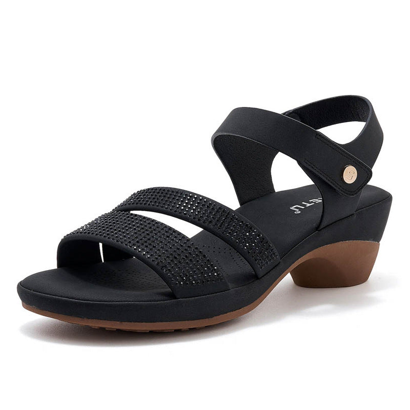 Summer Fashion Wedge Sandals With Rhinestones