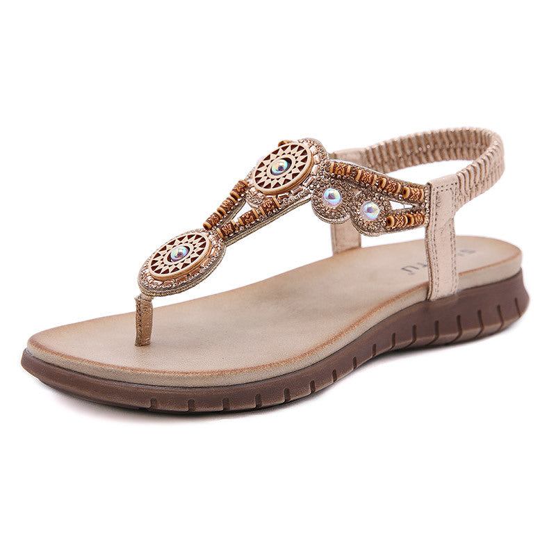 Vintage Beaded Rhinestone Comfy Sandals