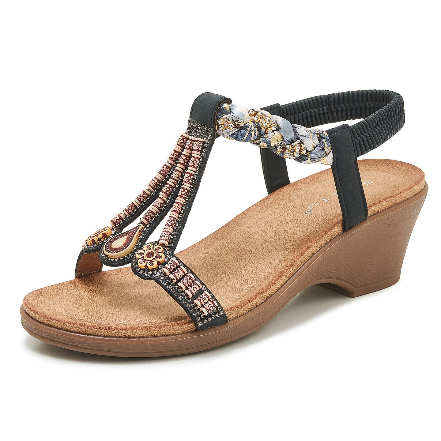 Women's Wedge Boho Sandals With Beads