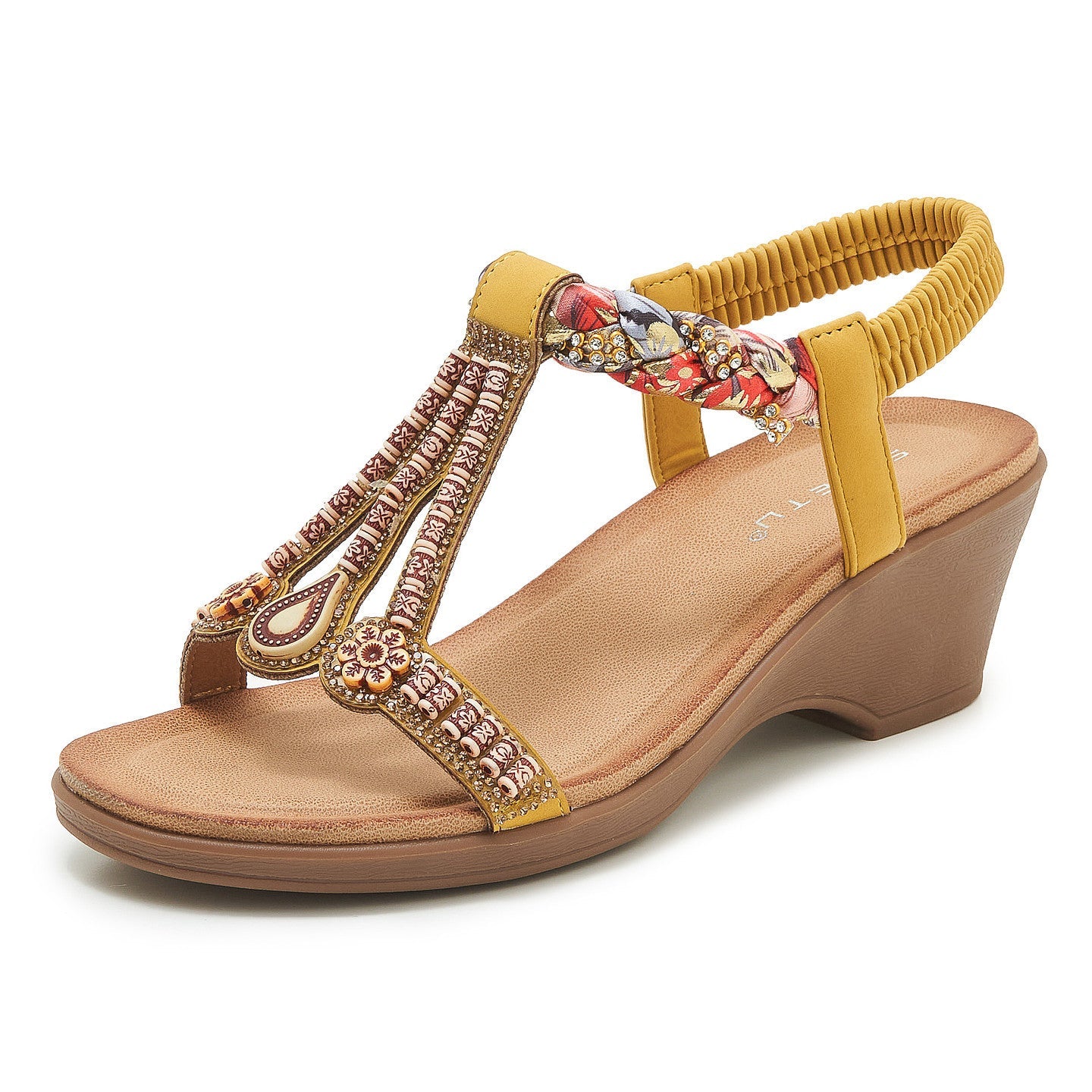 Women's Wedge Boho Sandals With Beads