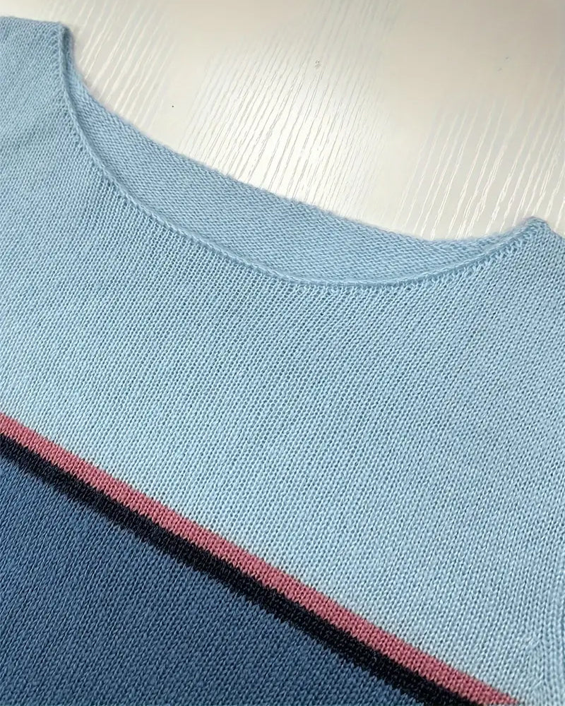 Casual Color Block Striped Sweater