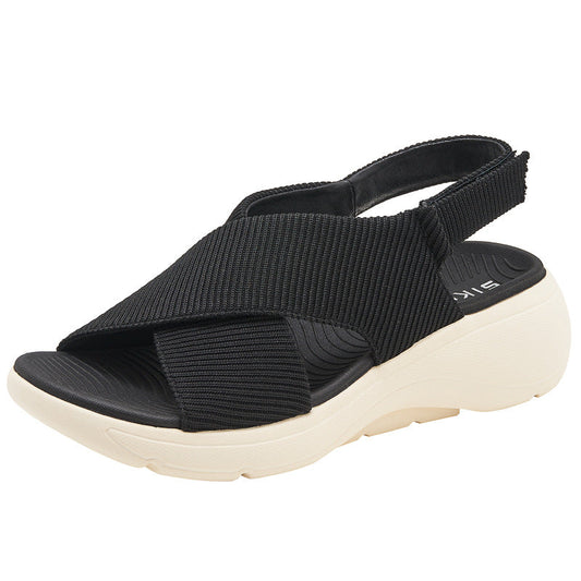 Cross-Band Wedge Ladies Walking Sandals