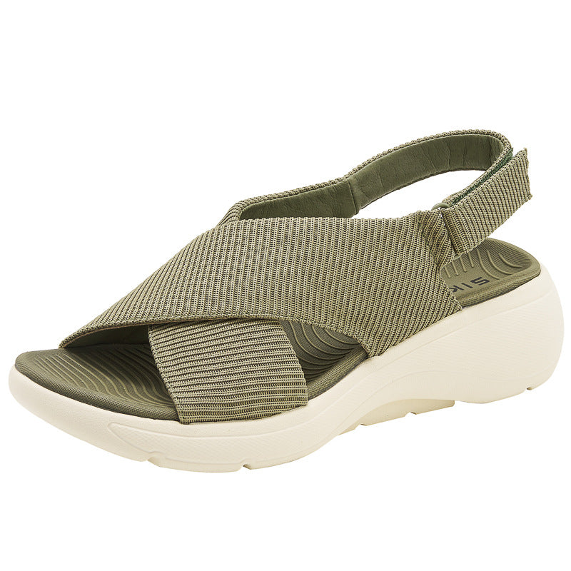 Cross-Band Wedge Ladies Walking Sandals