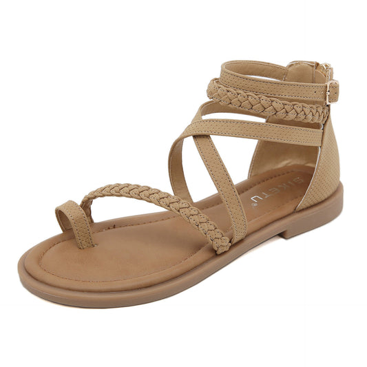 Strappy Flip Flops Closed Heel Gladiator Sandals